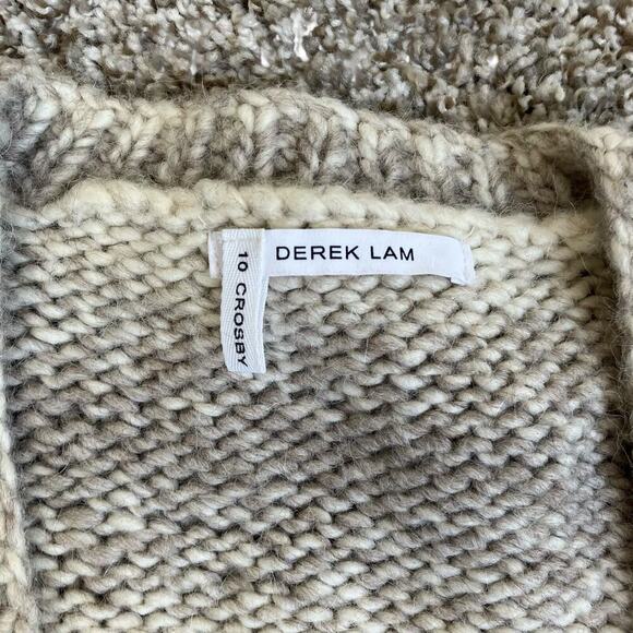 Derek Lam 10 Crosby Sz M Wool Alpaca Blend Chunky Knit Oversized Cardigan Cream - Picture 9 of 16